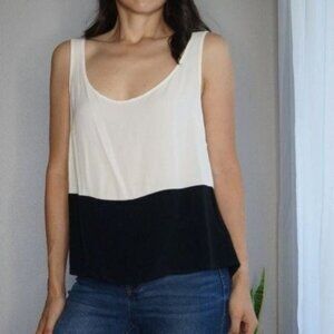 Black & White Tie Back Sleeveless Color Block Top by Forever 21 Size XS